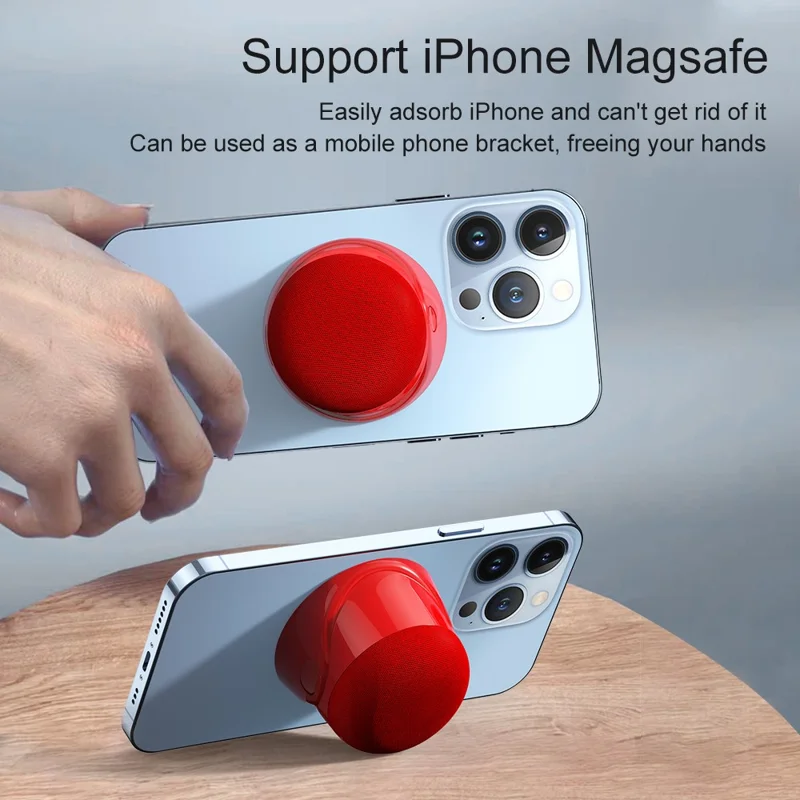 CQ-01 Wireless Bluetooth-compatible TWS Speaker Stereo Sound Magnetic Mini Subwoofer - Red