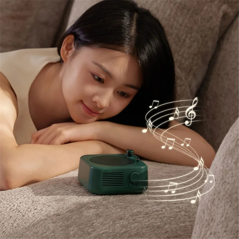 Round X17 Vintage Phonograph Record Player Wireless Bluetooth-compatible Music Speaker - Green