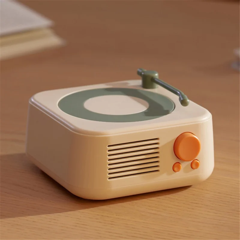Round X17 Vintage Phonograph Record Player Wireless Bluetooth-compatible Music Speaker - Pink