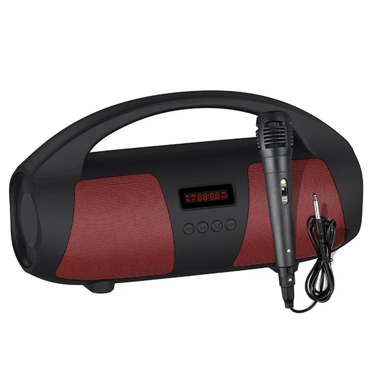 NEWRIXING NR2055 Haut-parleur Bluetooth portable TWS Radio FM sans fil Stéréo Subwoofer avec Microphone - Rouge