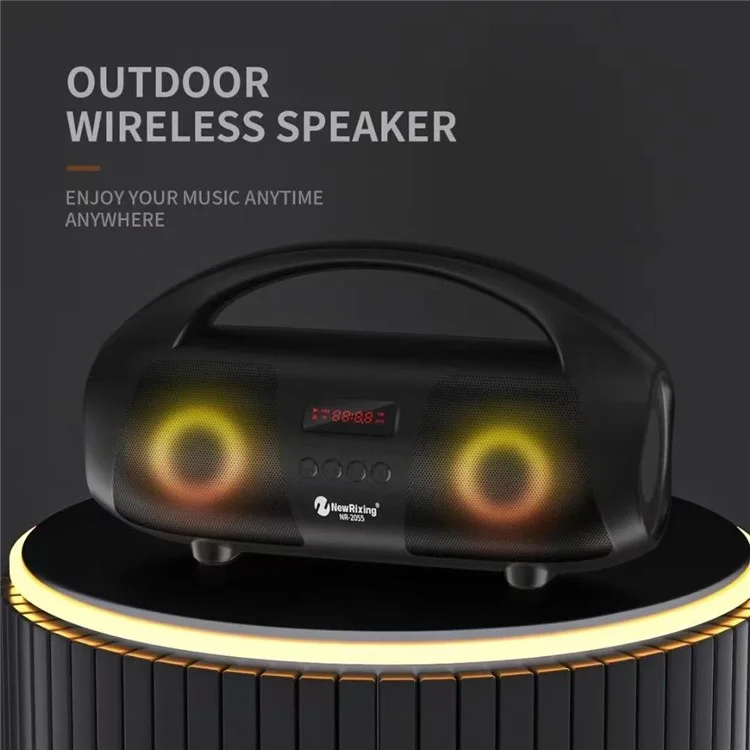 NEWRIXING NR2055 Portable TWS Bluetooth-compatible Speaker FM Radio Wireless Stereo Subwoofer with Microphone - Blue