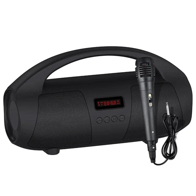 NEWRIXING NR2055 Portable TWS Bluetooth-compatible Speaker FM Radio Wireless Stereo Subwoofer with Microphone - Black