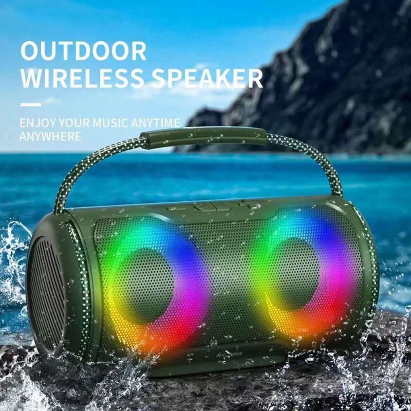 NEWRIXING NR-2088 TWS Trådløs Bærbar Bluetooth-kompatibel Højttaler 16 W Lydafspiller med Understøttelse af TF-kort - Grøn