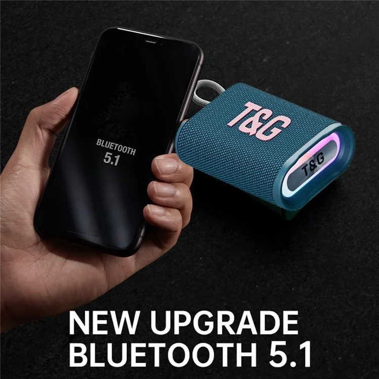 T&G TG-396 Altavoz inalámbrico IPX7 a prueba de agua, portátil para exteriores, altavoz Bluetooth ultraligero - Negro