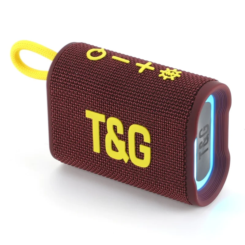 T&G TG-396 Wireless Speaker IPX7 Waterproof Outdoor Portable Loudspeaker Ultra-Light Bluetooth-compatible Speaker - Wine Red