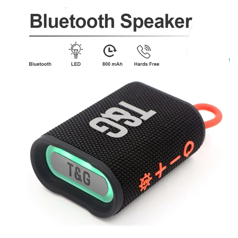 T&G TG-396 Wireless Speaker IPX7 Waterproof Outdoor Portable Loudspeaker Ultra-Light Bluetooth-compatible Speaker - Wine Red