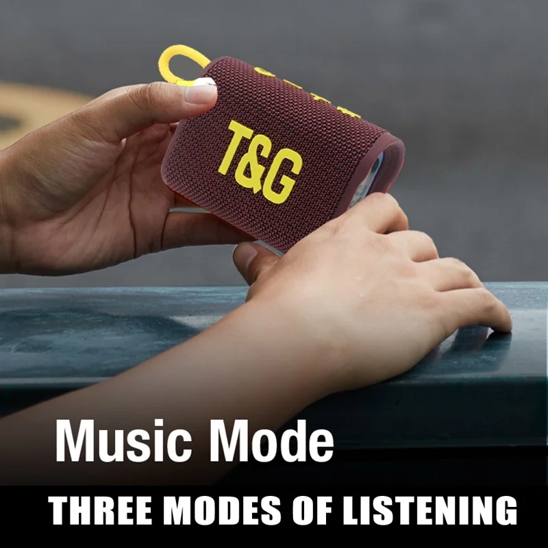 T&G TG-396 Wireless Speaker IPX7 Waterproof Outdoor Portable Loudspeaker Ultra-Light Bluetooth-compatible Speaker - Wine Red