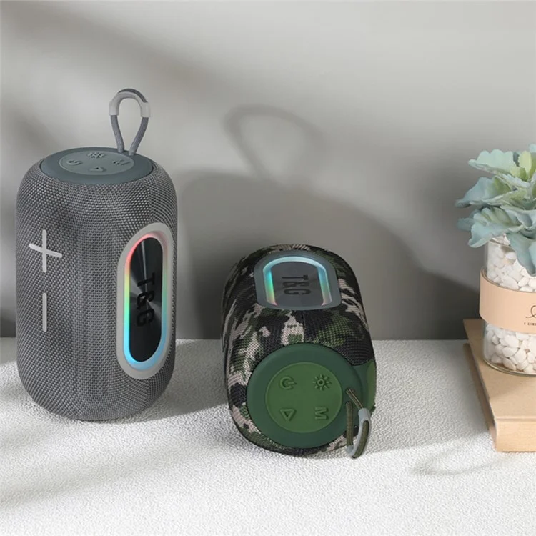 T&G TG-665 Bluetooth-compatible Speaker Wireless Outdoor Subwoofer Portable FM Radio Audio Player - Grey