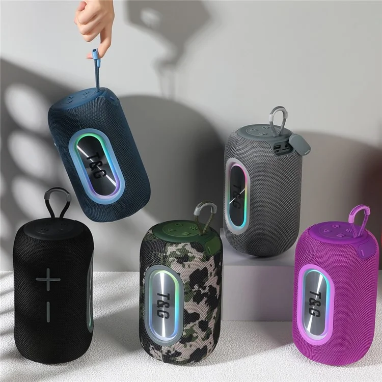 T&G TG-665 Bluetooth-compatible Speaker Wireless Outdoor Subwoofer Portable FM Radio Audio Player - Purple