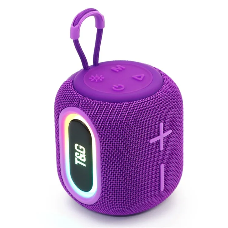 T&G TG-664 Mini Altavoz Con LED Light Bluetooth 5.3 Subwoofer Inalámbrico Reproductor de Audio Portátil - Púrpura