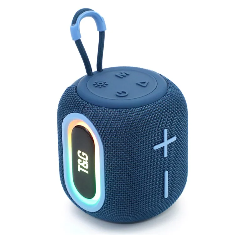 T&G TG-664 Mini Speaker with LED Light Bluetooth-compatible 5.3 Wireless Subwoofer Portable Audio Player - Blue