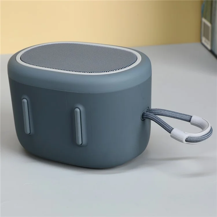 T&G TG-662 TWS Bluetooth-compatible Speaker with Lanyard Portable Wireless Subwoofer Support TF Card - Grey