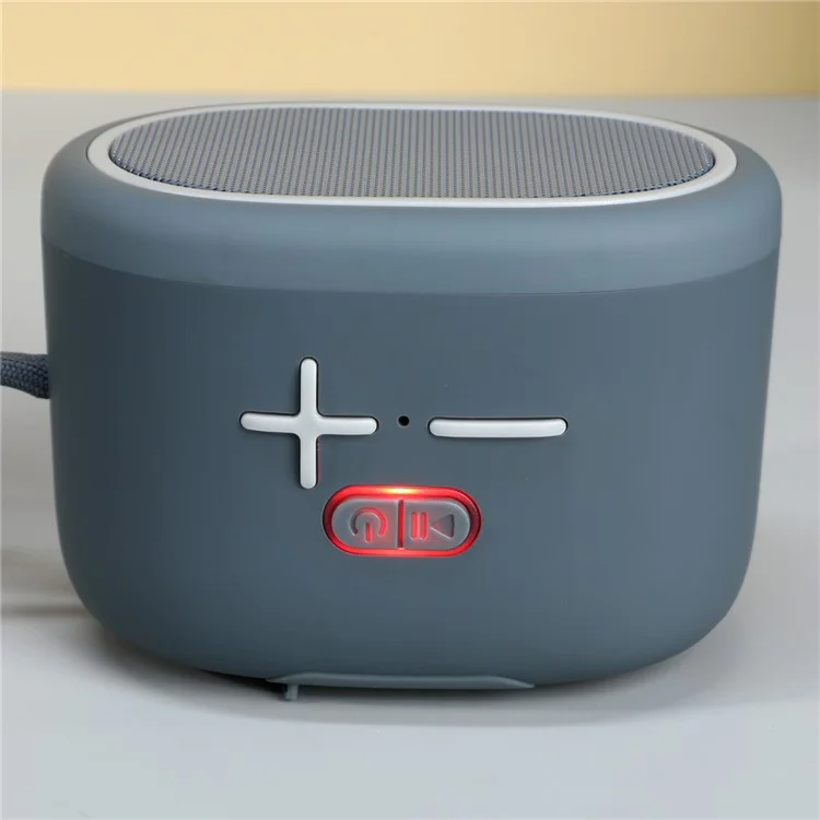 T&G TG-662 TWS Bluetooth-compatible Speaker with Lanyard Portable Wireless Subwoofer Support TF Card - Grey