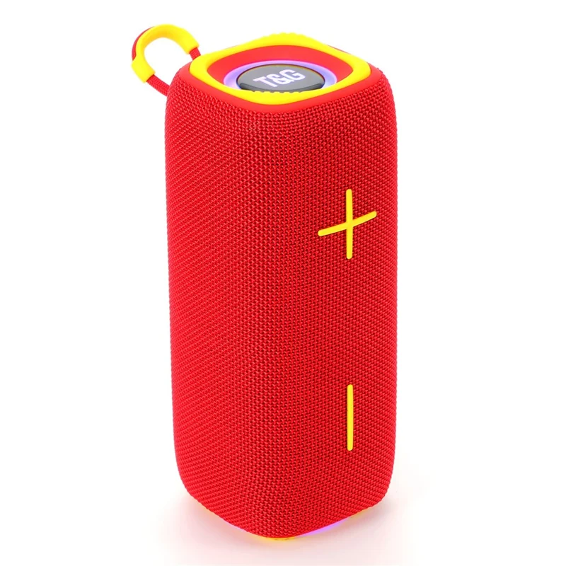 T&G TG-654 RGB Light Portable Bluetooth-compatible Speaker FM Radio Waterproof Wireless Music Subwoofer - Red