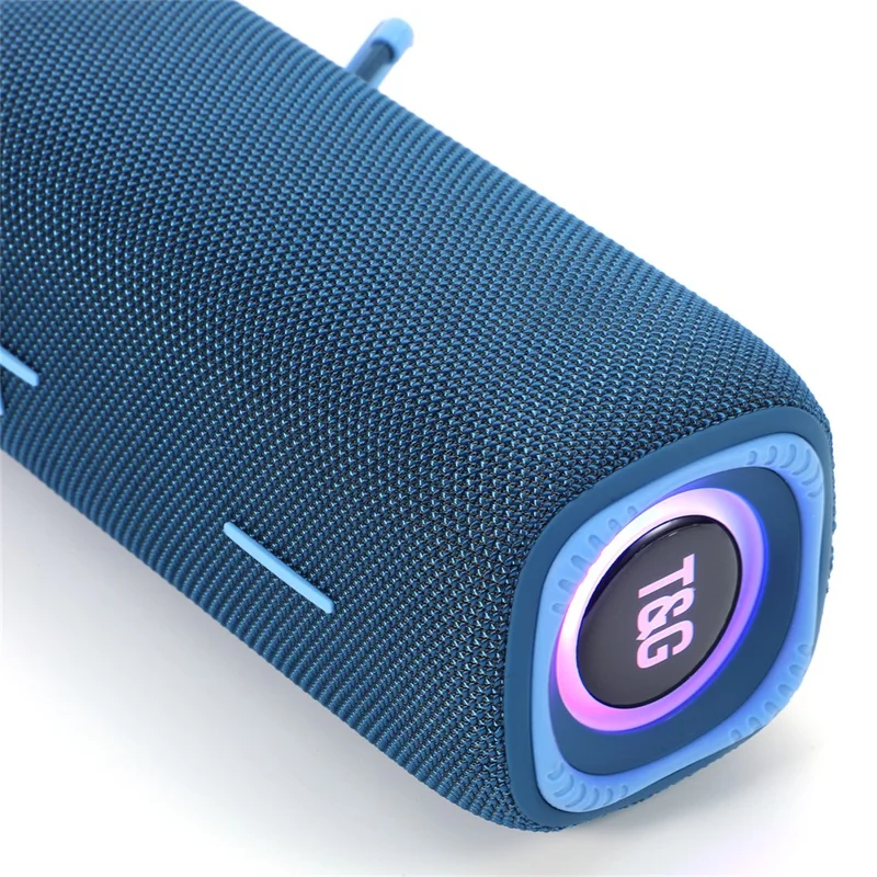 T&G TG-654 RGB Light Portable Bluetooth-compatible Speaker FM Radio Waterproof Wireless Music Subwoofer - Red