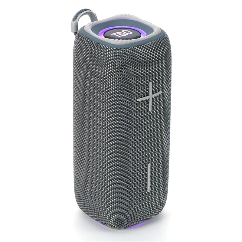 T&G TG-654 RGB Light Portable Bluetooth-compatible Speaker FM Radio Waterproof Wireless Music Subwoofer - Grey