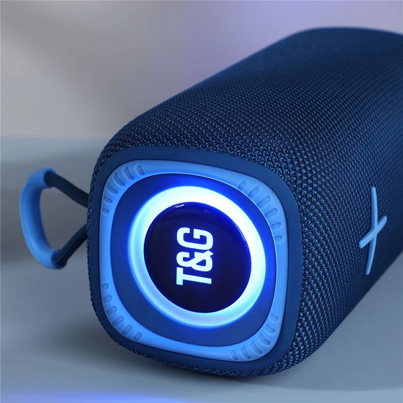 T&G TG-654 RGB Light Portable Bluetooth-compatible Speaker FM Radio Waterproof Wireless Music Subwoofer - Grey