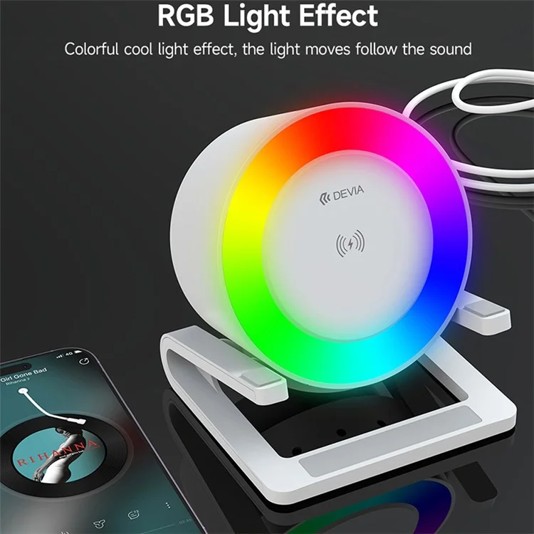 DEVIA Smart Series EM054 15W Wireless Charging Desktop Speaker Night Light Phone Stand Holder (I-M3)