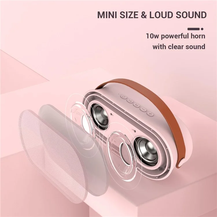 P6 Home Karaoke Machine LED Lighting Bluetooth-compatible Speaker with 2 Wireless Microphones for Kids, Adults - Pink