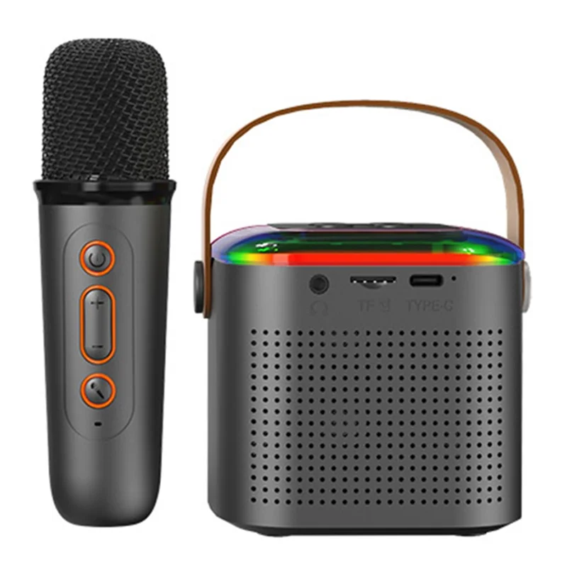 Mini Mini Máquina de Karaoke Condor Del Alterante Del Alta Portatal Y1 Con 1 Microfono - Negro