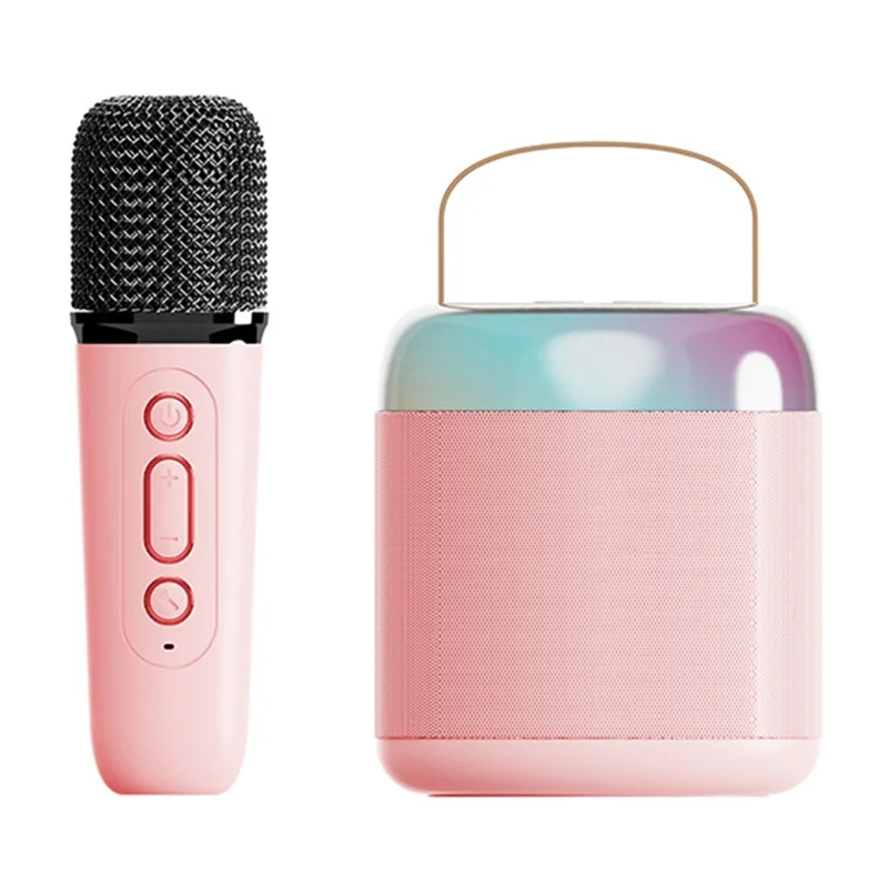 Machine karaoké Y2, enceinte compatible Bluetooth, prise en charge de la lecture 3,5 mm AUX et carte TF avec 1 microphone - Rose