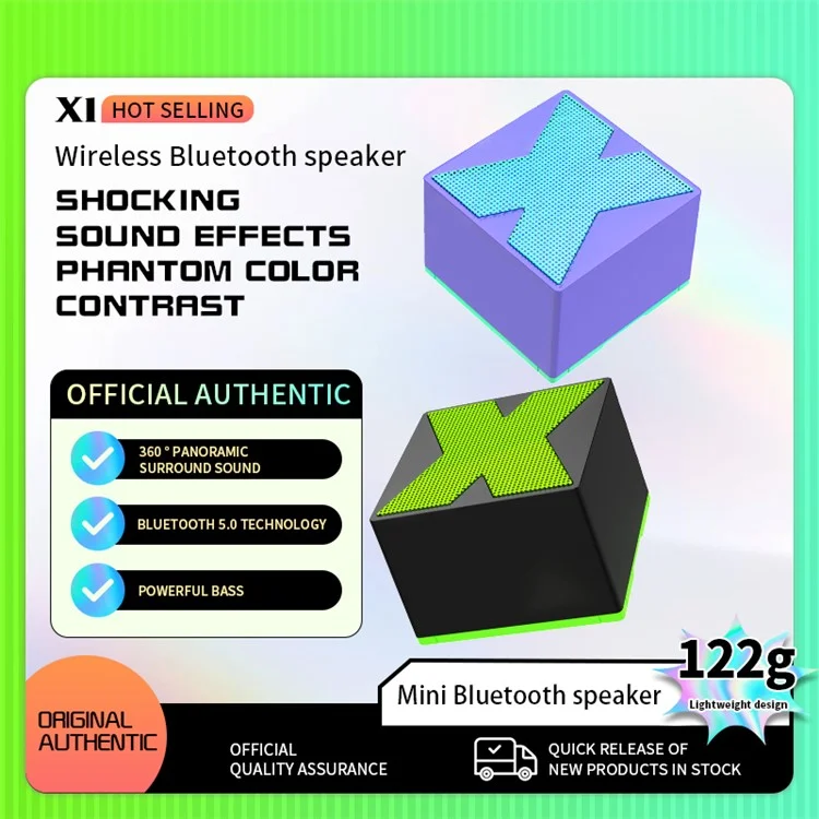 X1 Portable Mini Bluetooth-compatible Speaker Aluminum Alloy+ABS Wireless Music Subwoofer - Blue