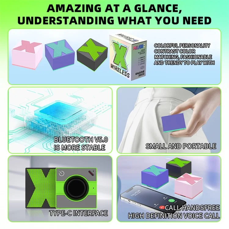 X1 Portable Mini Bluetooth-compatible Speaker Aluminum Alloy+ABS Wireless Music Subwoofer - Blue