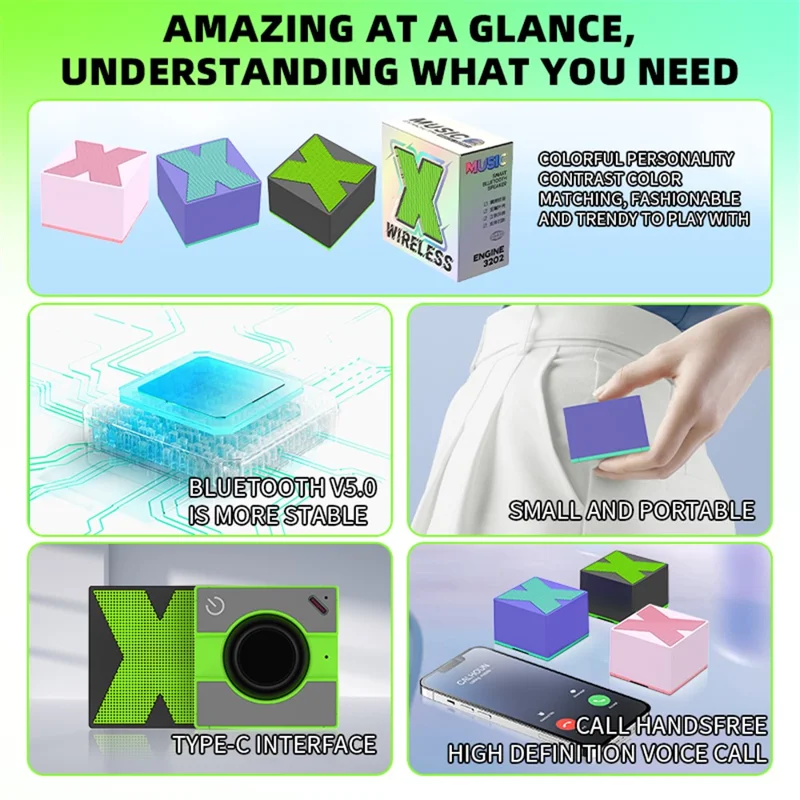 X1 Portable Mini Bluetooth-compatible Speaker Aluminum Alloy+ABS Wireless Music Subwoofer - Peach