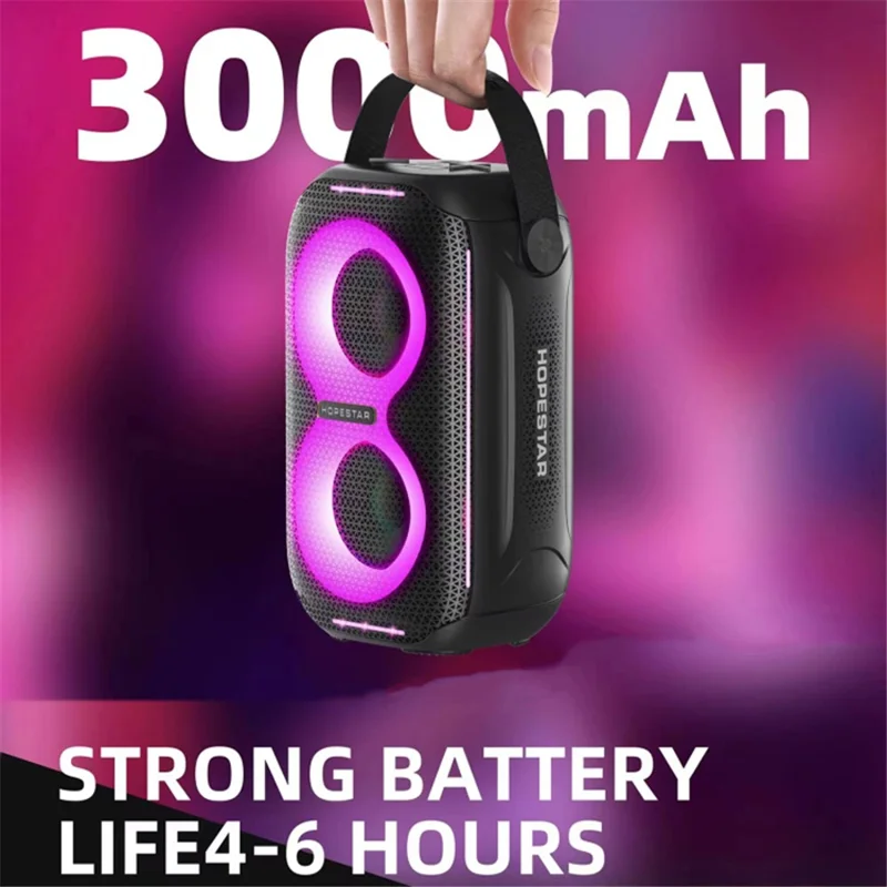 HOPESTAR P200 Mini IPX5 Outdoor TWS Wireless Speaker with Colorful Light - Grey