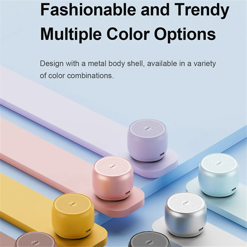 EWA A126 Metal Case Bluetooth-compatible 5.0 Portable Speaker with Bass Radiator - Pink