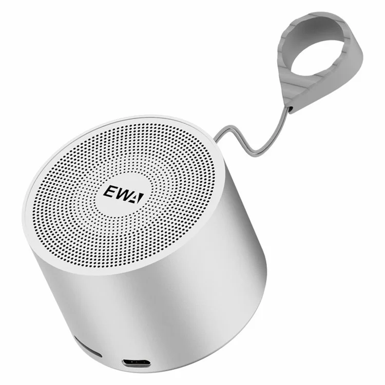 Altavoz portátil Bluetooth con radiador de graves EWA A129 y correa de transporte - Plata