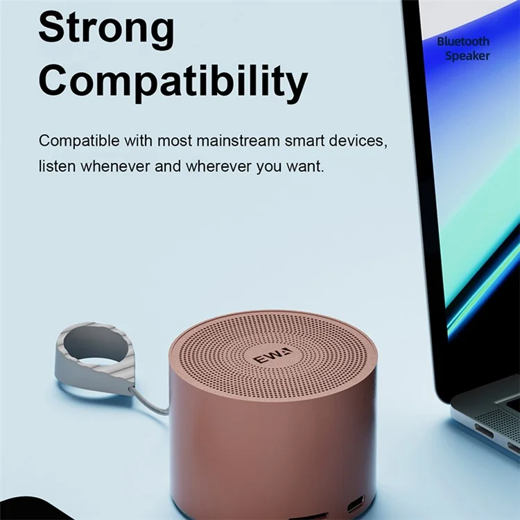 Altavoz portátil Bluetooth con radiador de graves EWA A129 y correa de transporte - Plata