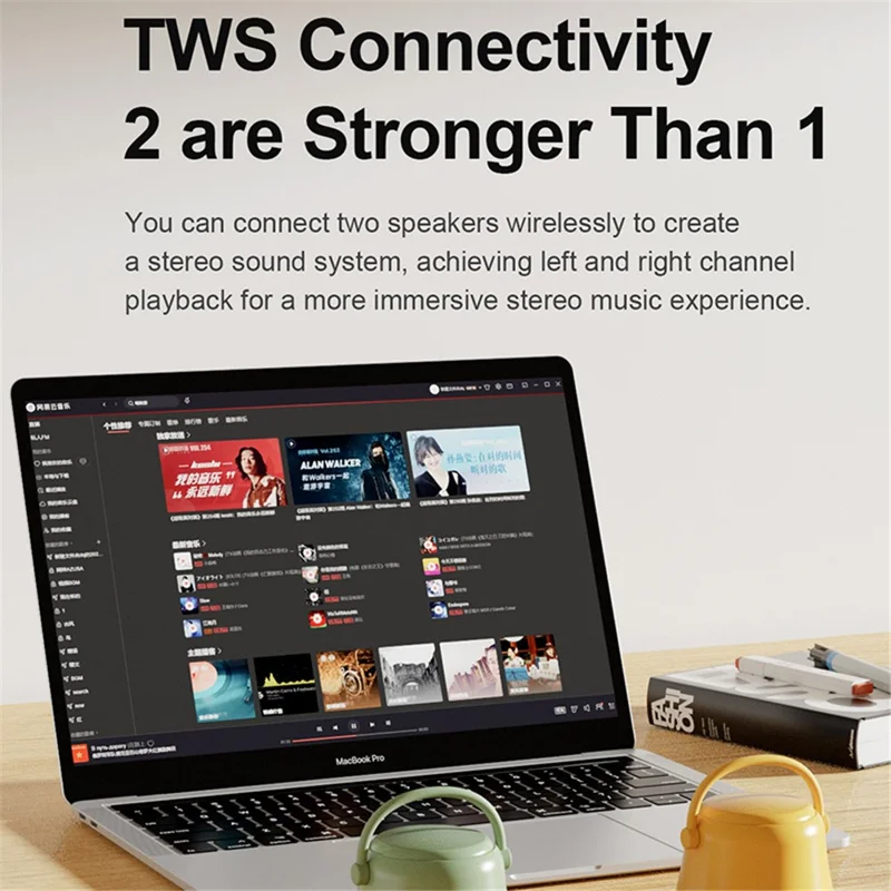 EWA A20 TWS Mini Subwoofer Portable Bluetooth-compatible Speaker with Bass Radiator - Grey