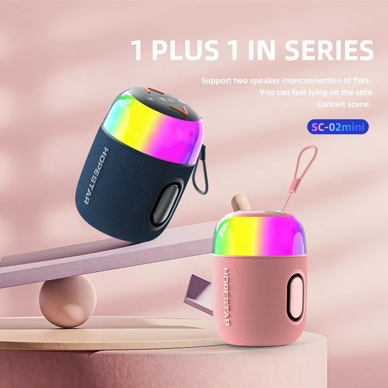 HOPESTAR SC-02mini 10W Portable Wireless Bluetooth-compatible Speaker with RGB Light - Blue