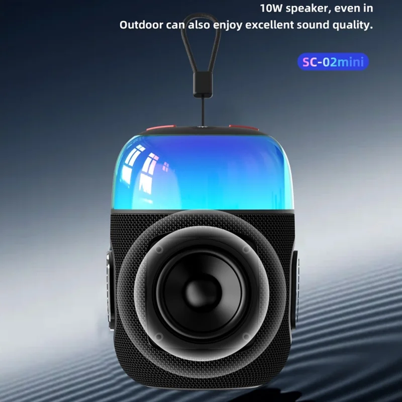 HOPESTAR SC-02mini 10W Portable Wireless Bluetooth-compatible Speaker with RGB Light - Blue