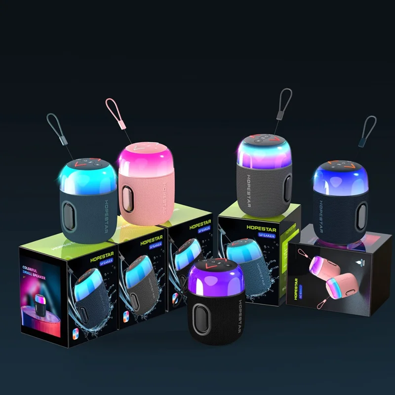 HOPESTAR SC-02mini 10W Portable Wireless Bluetooth-compatible Speaker with RGB Light - Pink