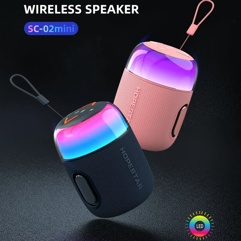 HOPESTAR SC-02mini 10W Portable Wireless Bluetooth-compatible Speaker with RGB Light - Grey
