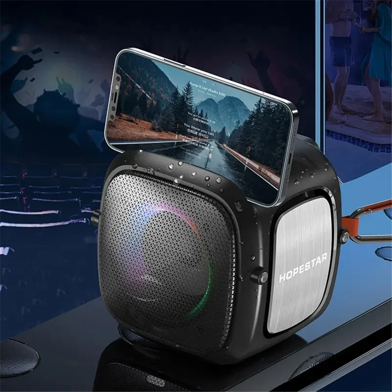 HOPESTAR Partyone Mini Wireless Speaker Waterproof TWS Speaker with Colorful Lights - Grey