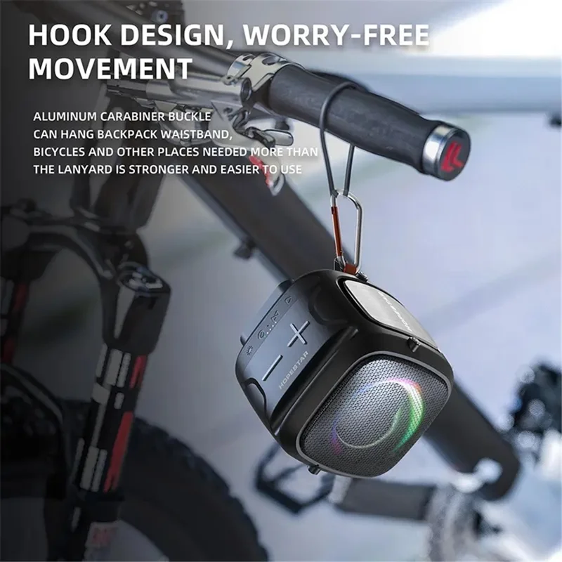 HOPESTAR Partyone Mini Wireless Speaker Waterproof TWS Speaker with Colorful Lights - Grey