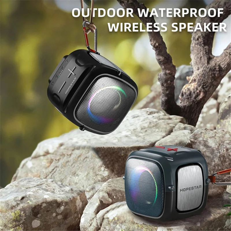 HOPESTAR Partyone Mini Wireless Speaker Waterproof TWS Speaker with Colorful Lights - Grey