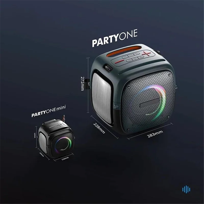 HOPESTAR Partyone Mini Wireless Speaker Waterproof TWS Speaker with Colorful Lights - Grey