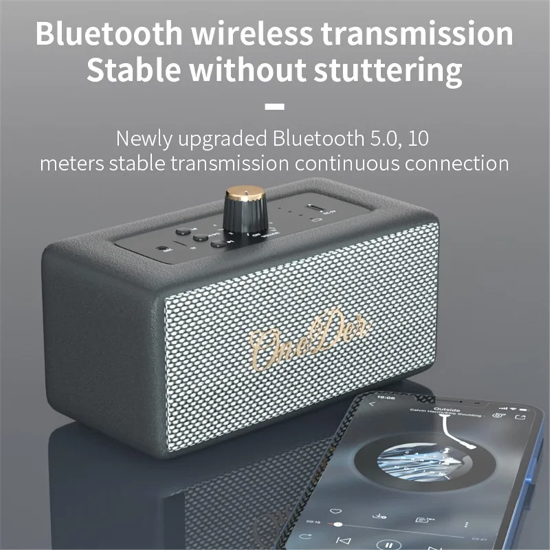 مكبّر صوت بلوتوث كلاسيكي ONEDER D3، مكبّر صوت لاسلكي مع مضخم صوت هي في عالية الوضوح - أبيض