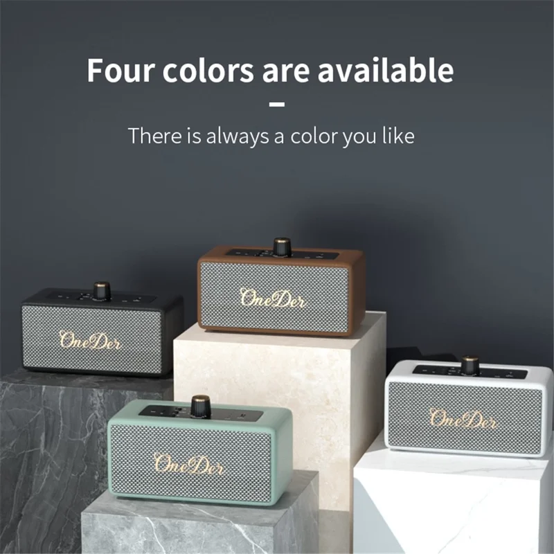 مكبّر صوت بلوتوث كلاسيكي ONEDER D3، مكبّر صوت لاسلكي مع مضخم صوت هي في عالية الوضوح - أبيض