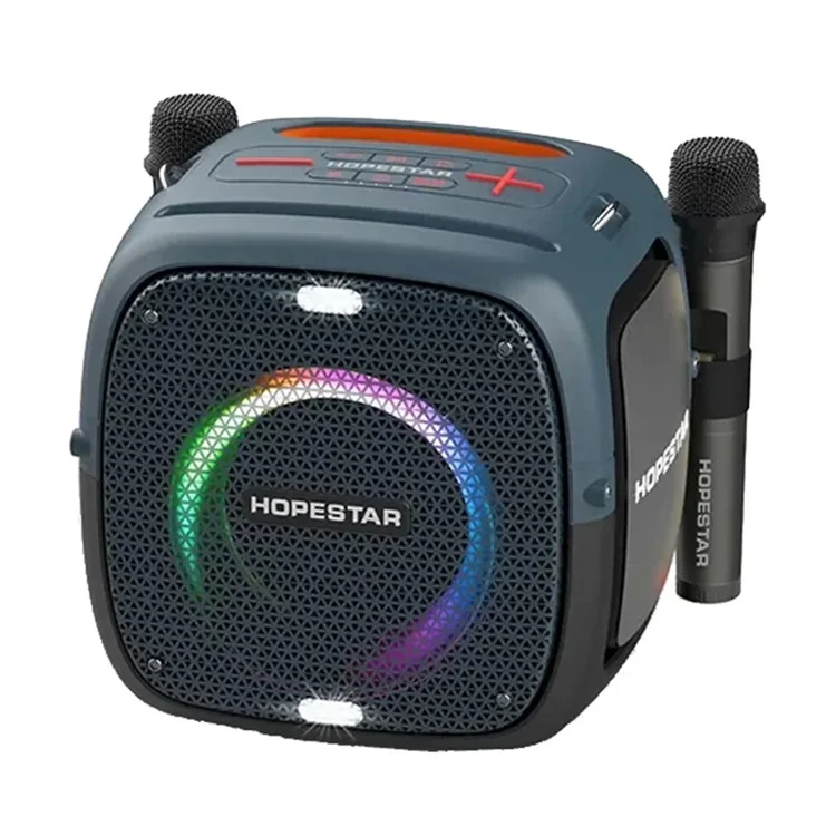 HOPESTAR Party One Bluetooth-compatible Speaker Portable Wireless Karaoke Speaker with 2 Microphones - Blue