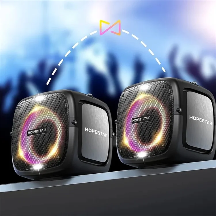 HOPESTAR Party One Bluetooth-compatible Speaker Portable Wireless Karaoke Speaker with 2 Microphones - Blue