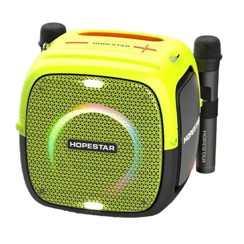 HOPESTAR Party One Bluetooth-compatible Speaker Portable Wireless Karaoke Speaker with 2 Microphones - Green