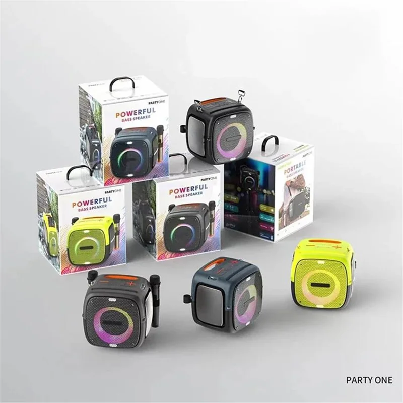 HOPESTAR Party One Bluetooth-compatible Speaker Portable Wireless Karaoke Speaker with 2 Microphones - Green