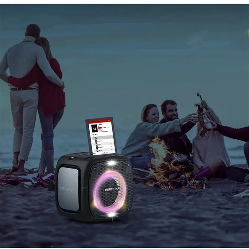 HOPESTAR Party One Bluetooth-compatible Speaker Portable Wireless Karaoke Speaker with 2 Microphones - Green