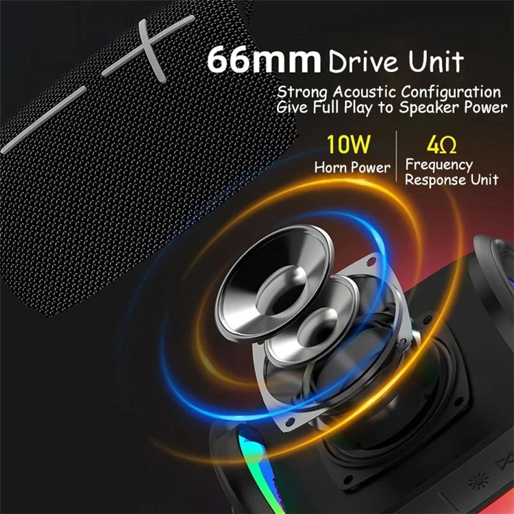 AWEI Y525 Bluetooth-compatible 5.3 Speaker IPX6 Waterproof TWS HiFi Wireless Speaker with RGB Light