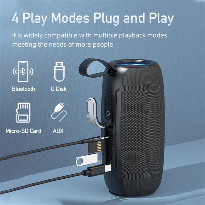 AWEI Y370 Outdoor Party Speaker with Deep Bass LED Lights Bluetooth-compatible Speaker - Camouflage